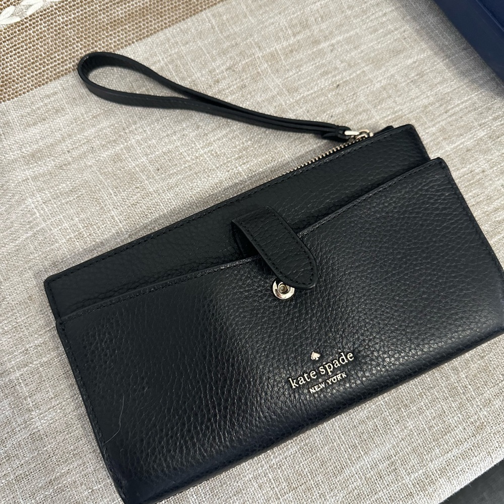 Kate Spade Black Pebbled Leather Clutch